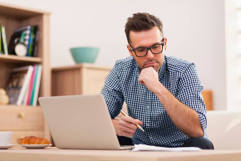 Man thinking about company for air conditioning repair