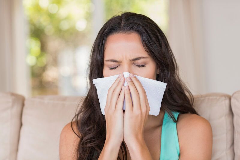 Woman  with allergies