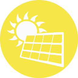 sun and solar panel